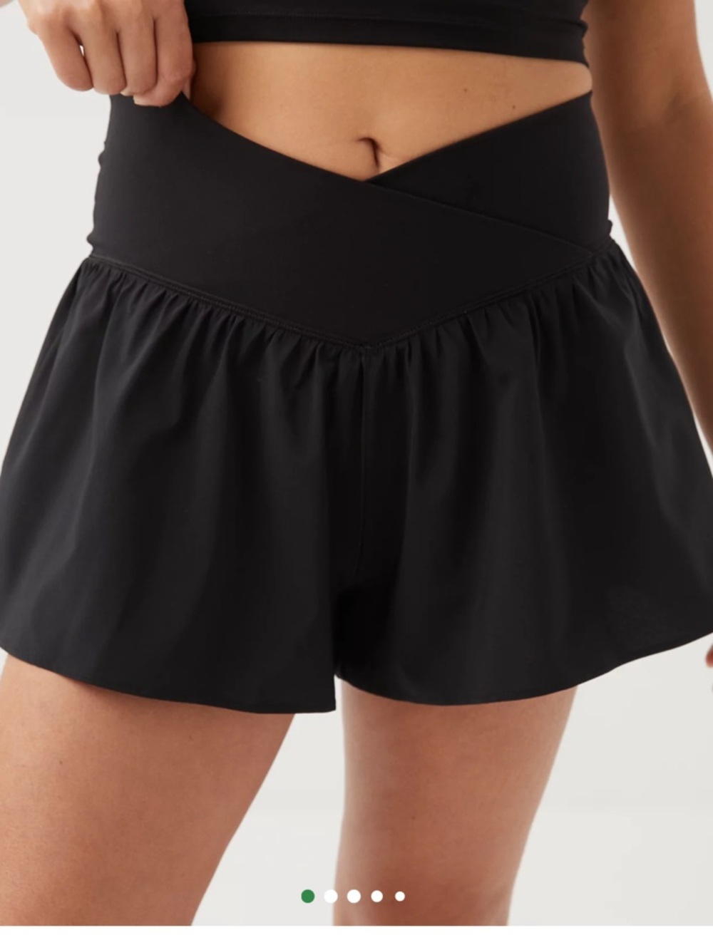 AERIE Women's Black Cross-Waist Active Shorts